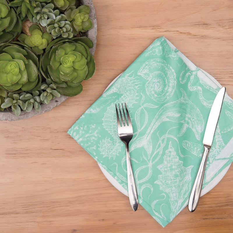 Turquoise Bay Coastal Cotton Napkin Set of 6 - Set of 6