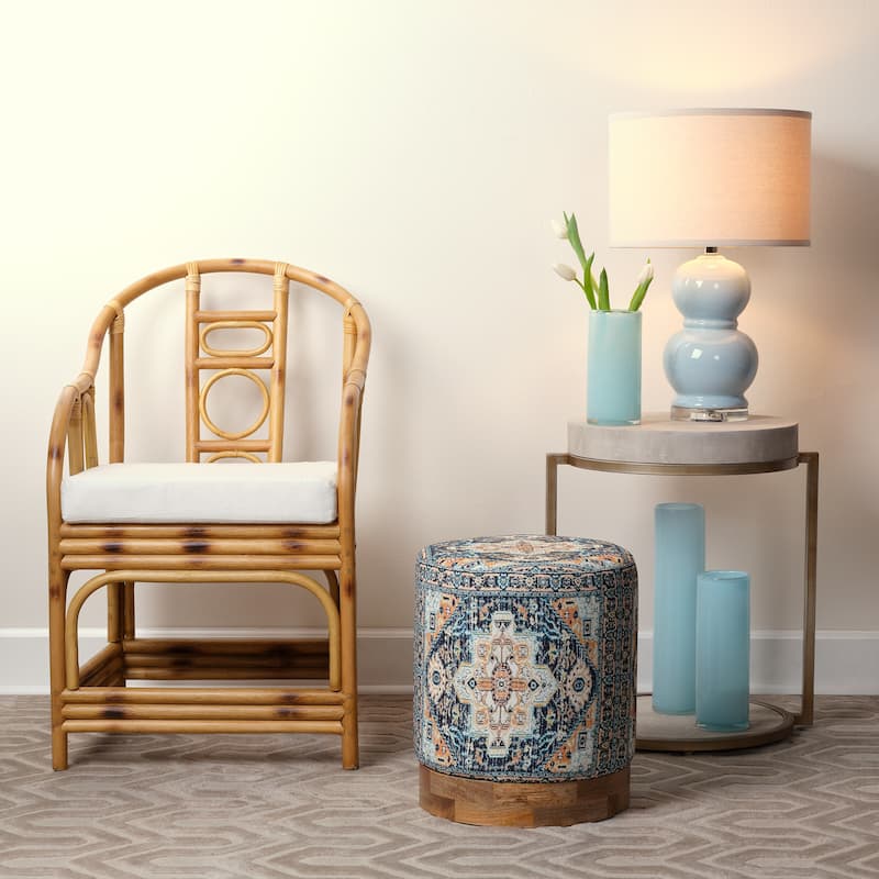 Alden Decor Cleo Faux Shagreen Round Side Table