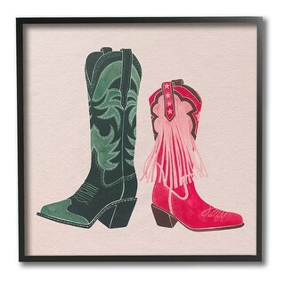 Stupell Cowboy & Cowgirl Boots Framed Giclee Art Design By Grace Popp ...