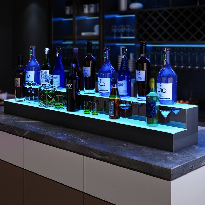 Moasis LED Lighted Liquor Bottle Display Shelf