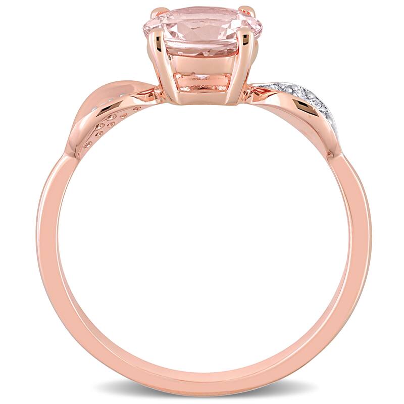 Miadora Morganite and Diamond Accent Cocktail Ring in 14k Rose Gold