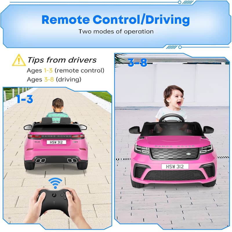 Ride On Cars for Kid 4-8, 12V Licensed Land Rover Ride Electric Car