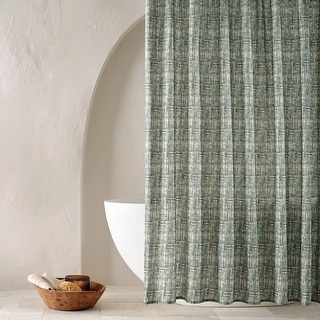 Linen Cool Washed Printed Shower 70" x 70" Curtain - Bed Bath & Beyond ...