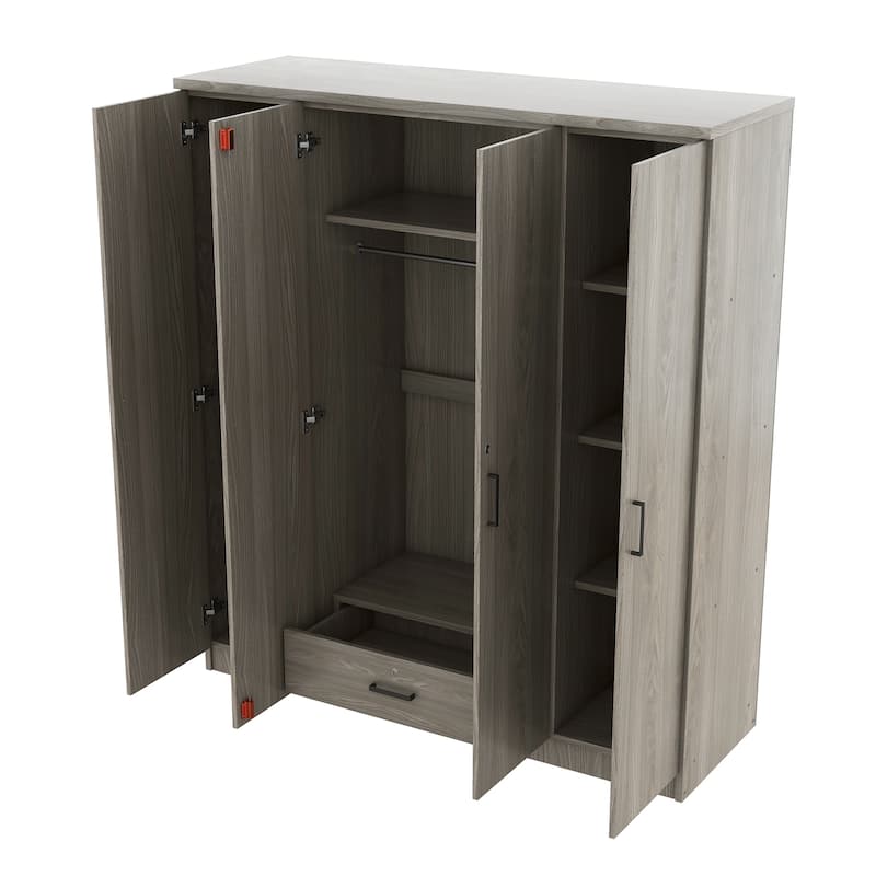 4-Door Wardrobe with 1 Drawer