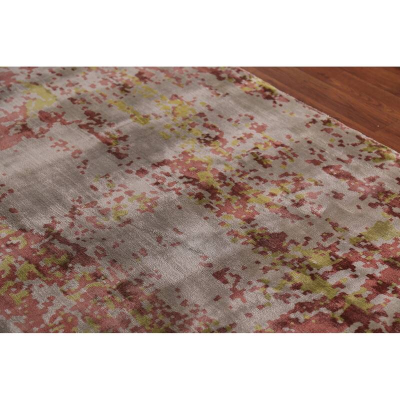 Abstract Modern Area Rug Hand-Knotted Wool Carpet - 3'9"x 7'6"
