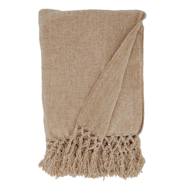 Knotted Design Chenille Throw