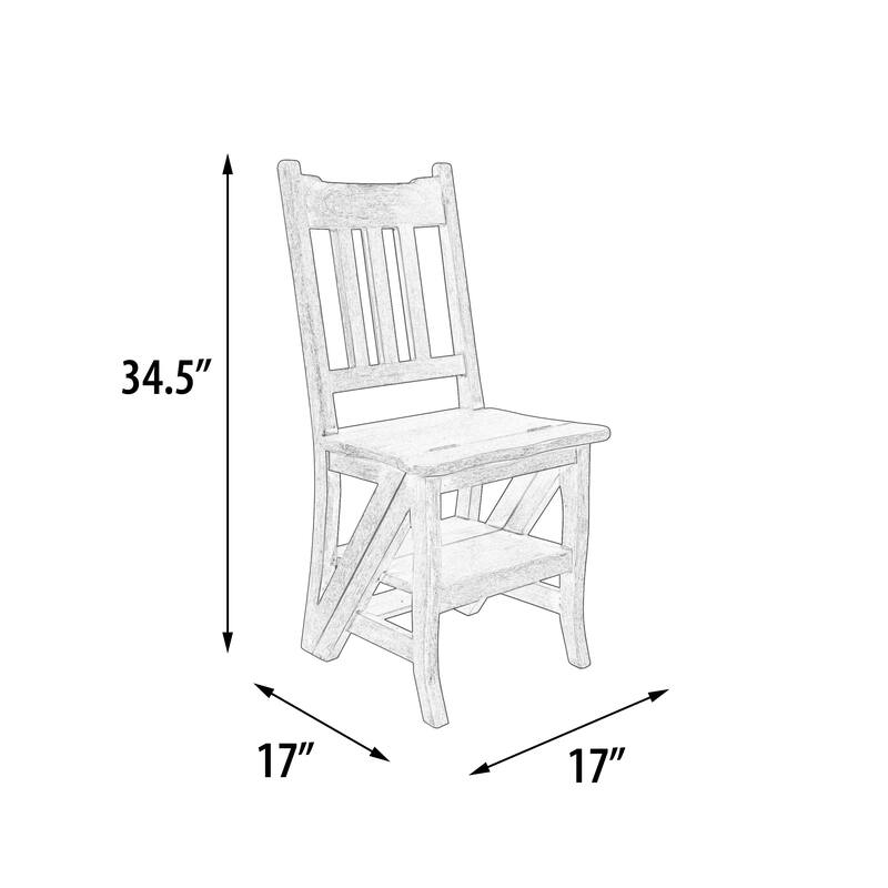 Mystique Gray Library Chair Stepladder