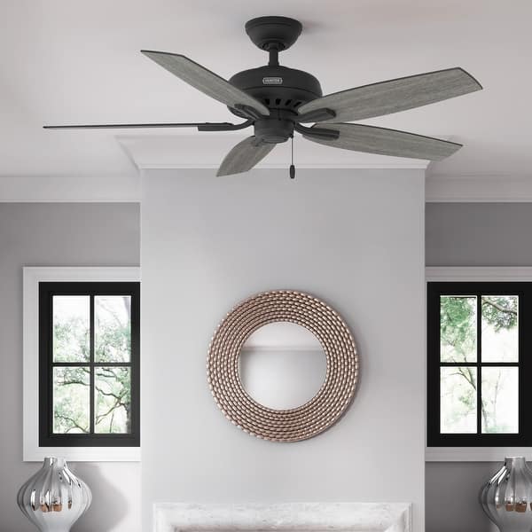 slide 2 of 21, Hunter 52" Newsome Ceiling Fan with Pull Chain - Traditional - Casual Matte Black