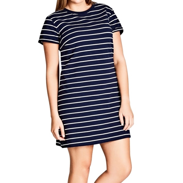 striped shirt dress black and white