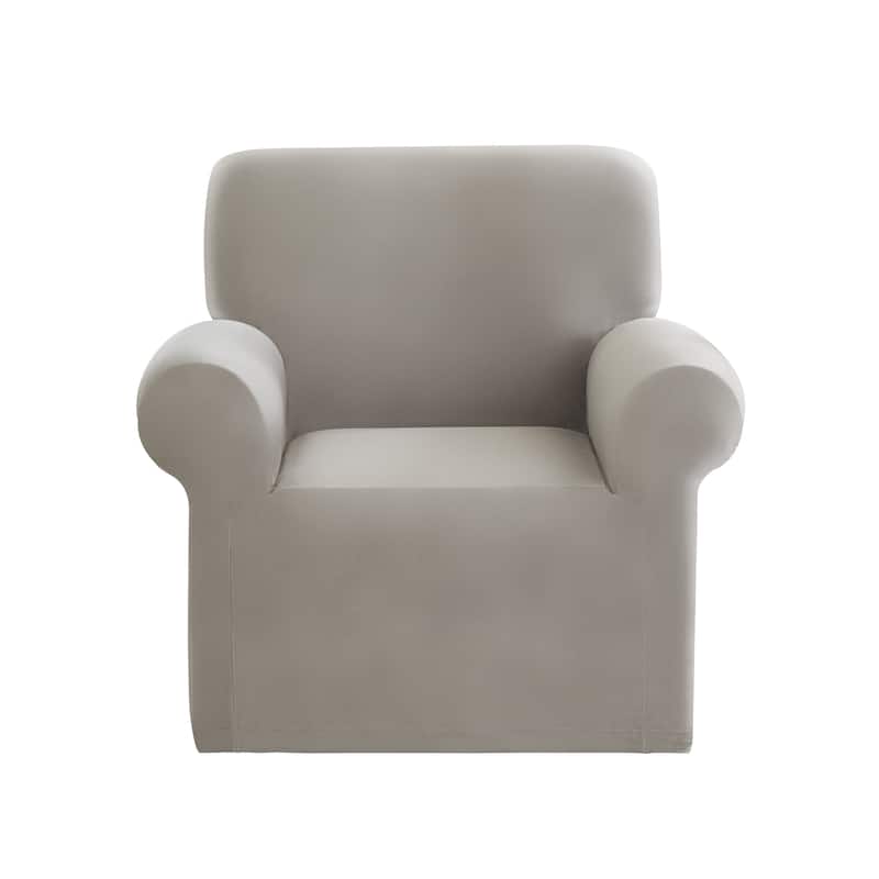 SureFit Hampstead Stretch Velvet Chair Slipcover, One Piece Chair Covers - 40x43