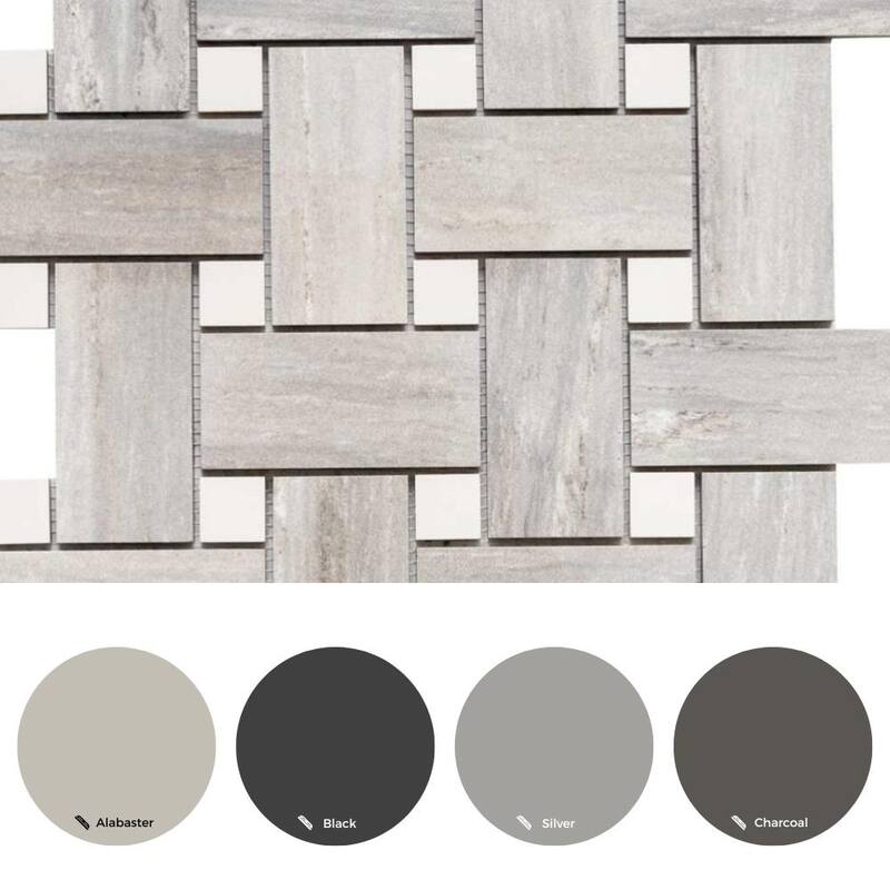 The Tile Life Stately Basketweave 13x13 Pearl Attraction Porcelain Floor & Wall Tile