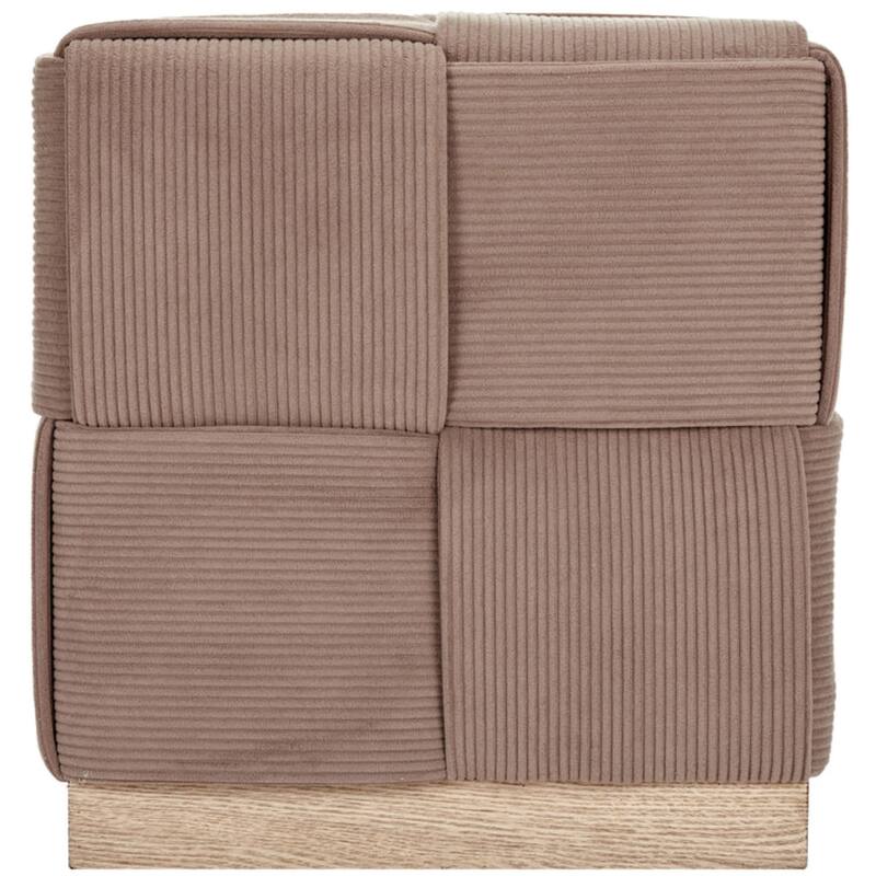 Upholstered Corduroy Square Ottoman Foot Stool Accent for Bedroom