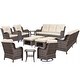 preview thumbnail 15 of 91, Outdoor Patio Furniture Set Brown Wicker Patio Conversation Seating Sets