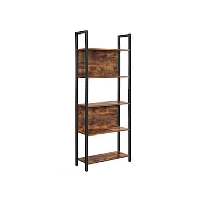 5-Tier Book Storage Shelf Rack with 5 Shelves and Steel Frame Perfect for Any Room - 9.4”D x 24.4”W x 65”H