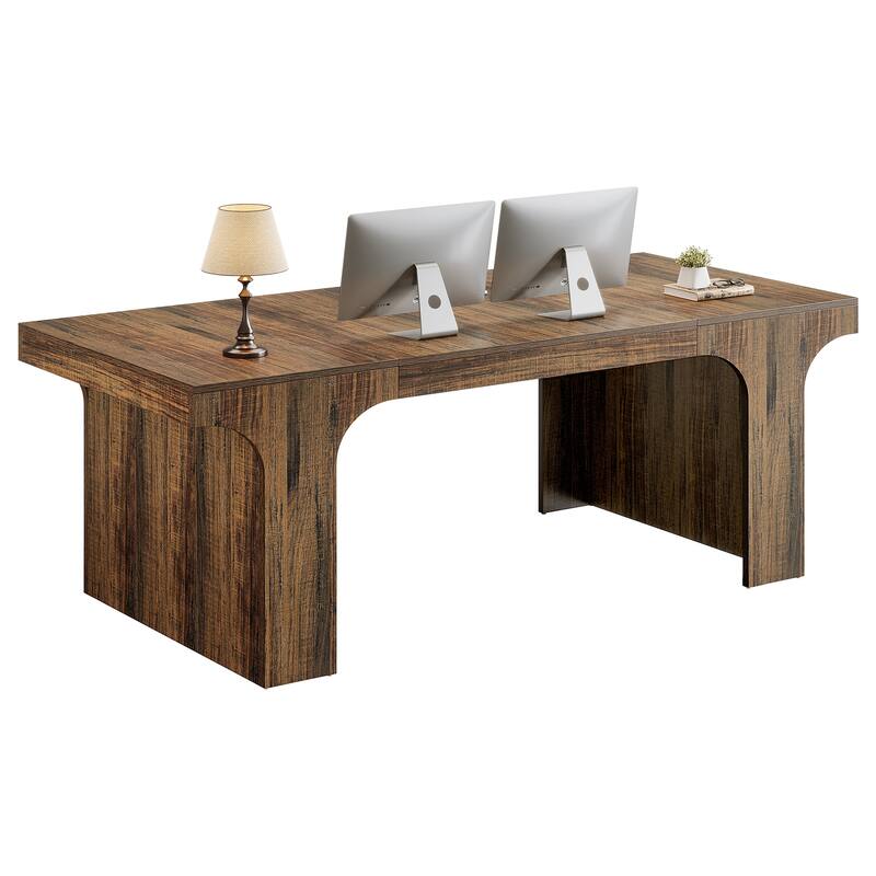 70.87" Executive Office Desk, Large Workspace Computer Desk, Simple Business Writing Table Simple Business for Home Office