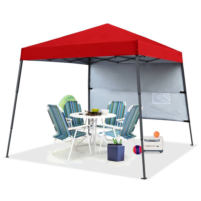 ABCCANOPY Stable Pop up Outdoor Canopy Tent with Sun Wall - 10ftx10ft - Red