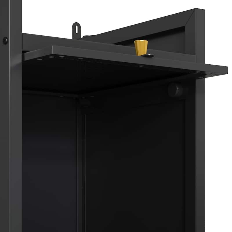 Modern Glass Door Cabinet with Featuring Storage, for Entryway Living Room Bathroom Dining Room