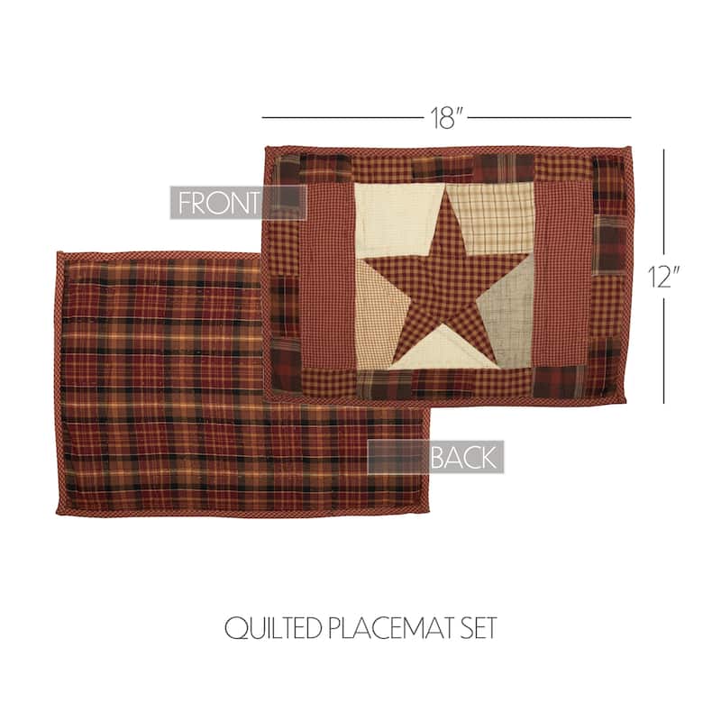 Potomac Jute Placemat Stencil Stars Set of 6 12x18 - Placemat 12x18