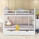 preview thumbnail 2 of 32, Elegant Full over Full Bunk Bed Wooden Kids Bed with Two Storage Drawers,Ladder,Guardrails for Bedroom