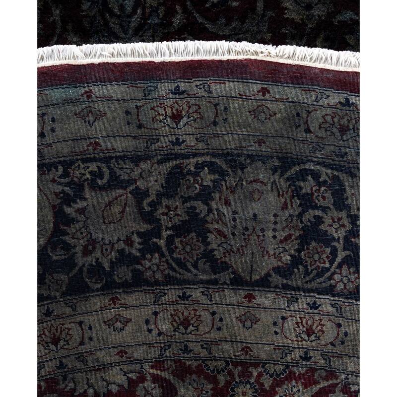 Overdyed One-of-a-Kind Hand-Knotted Round Area Rug - Gray - 8' 1" x 8' 1"