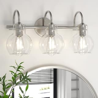 Modern 2/3/4 Bathroom Vanity Lights Clear Globe Glass Shade