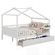 preview thumbnail 1 of 16, Costway Full Size Bed with 2 Storage Drawers, House-shaped Bed Frame