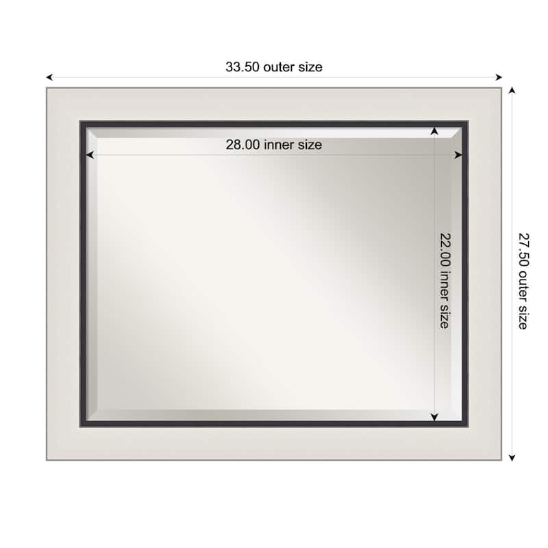 Ellie Beveled Framed Wall Mirror - 34 x 28 in - Ellie Silver Black
