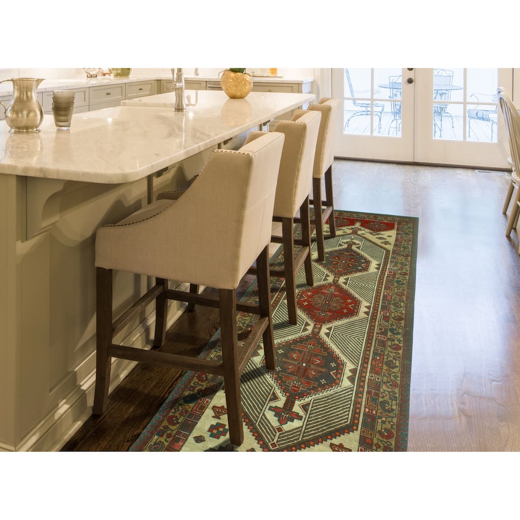 Fine Vintage Distressed Orrick Beige/Red Runner - 3'6" x 10'9"