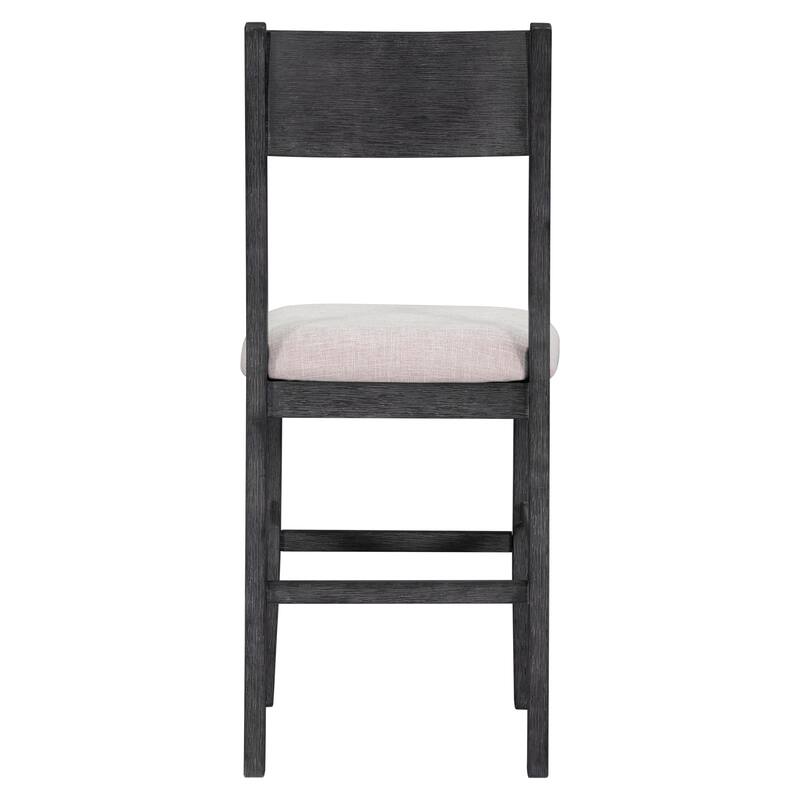 Counter Height 5-Piece Dining Table Set, Kitchen Table Set with Wood Texture Table and Cushioned Chairs