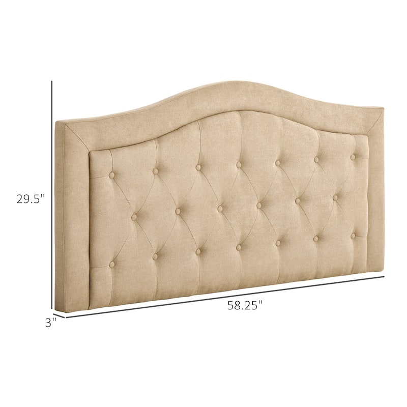 HOMCOM Upholstered Headboard, Button Tufted Bedhead Board, Home Bedroom Decoration for Full-Sized Beds