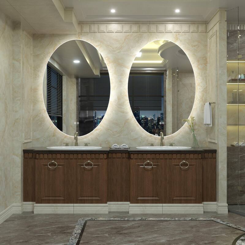 KIOTEE Oval Backlit LED Lighted Anti-Fog Bathroom Vanity Mirror with ETL and 3-Year Warranty