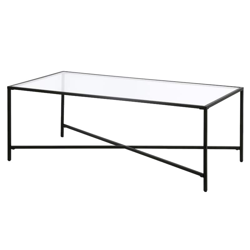 Henley 48" Wide Rectangular Coffee Table with Glass Top