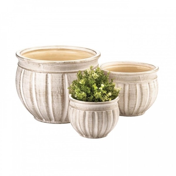 Grecian Ceramic Planter Trio