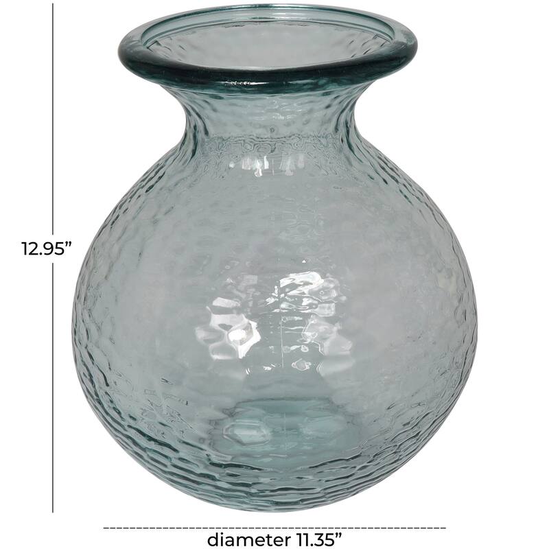 Clear Recycled Glass Handmade Textured Decorative Vase