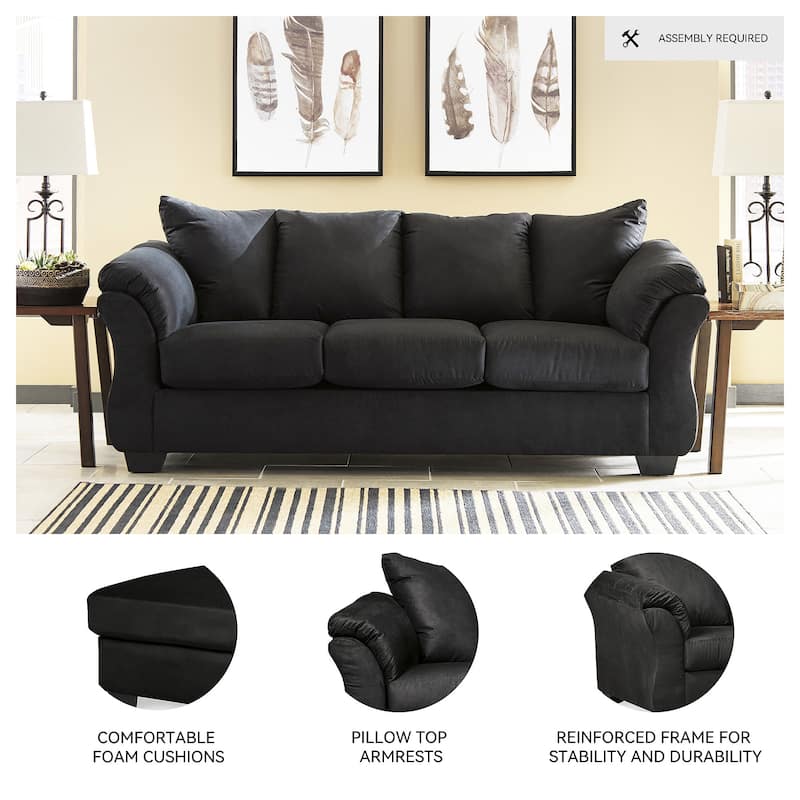 Signature Design by Ashley, Darcy Contemporary Black Sofa