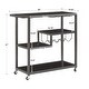preview thumbnail 13 of 23, Metropolitan Glass Top Metal Bar Cart by iNSPIRE Q Bold - Bar Cart
