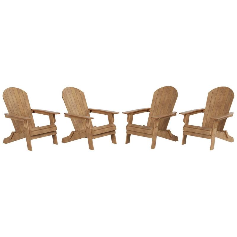 Vineyard HIPS Outdoor Folding Eco-Friendly All Weather Seashell Adirondack Chair (Set of 4)