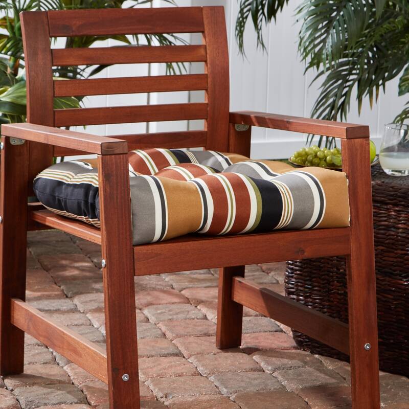 Brick Stripe 20-inch Outdoor Dining Seat Cushion by Greendale Home Fashions