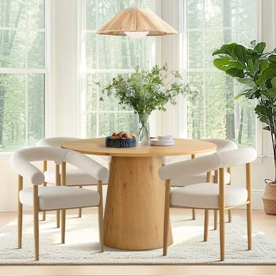 Fabric Arm Chair In Beige (Set of 4)