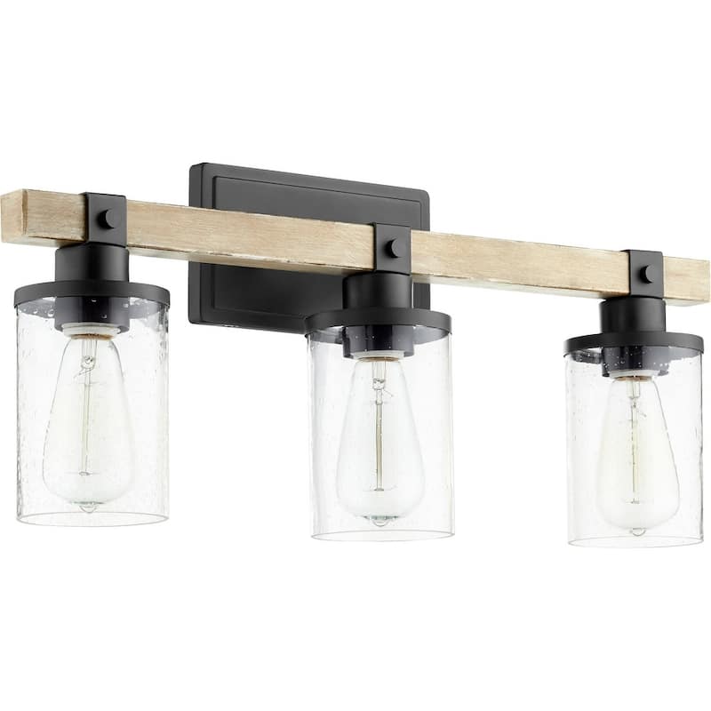 Quorum International Alpine 3 Light 23" Wide Vanity Light - Noir / Driftwood