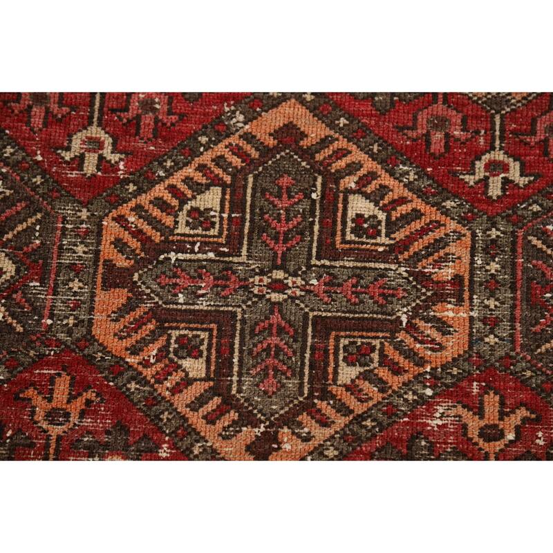 All-Over Geometric Bakhtiari Persian Area Rug Hand-Knotted Wool Carpet - 4'5" x 6'7"