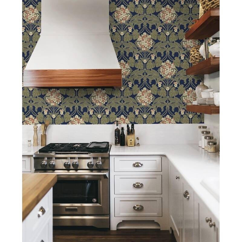 NextWall Hydrangea Floral Peel and Stick Wallpaper