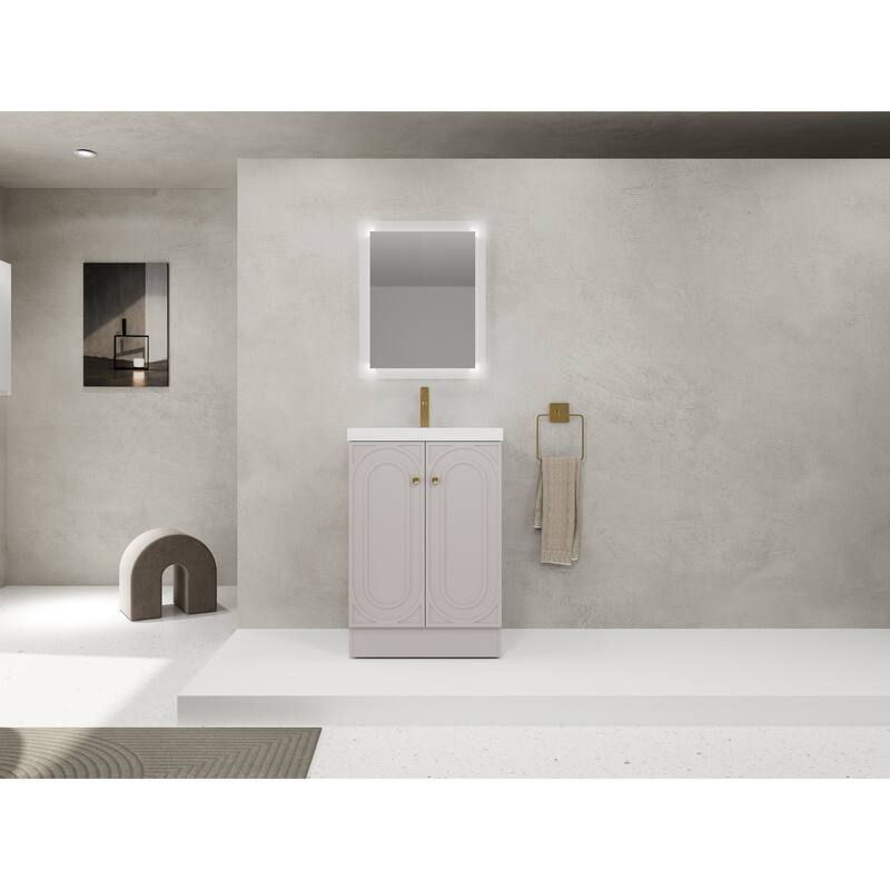 24" Freestanding Bathroom Vanity with Resin Sink