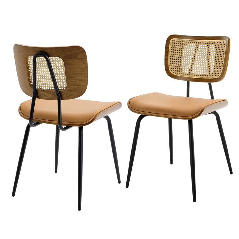 Faux Leather Upholstered Dining Chairs Set of 2/4 - 33.5"H x 19.3"W x 23"D