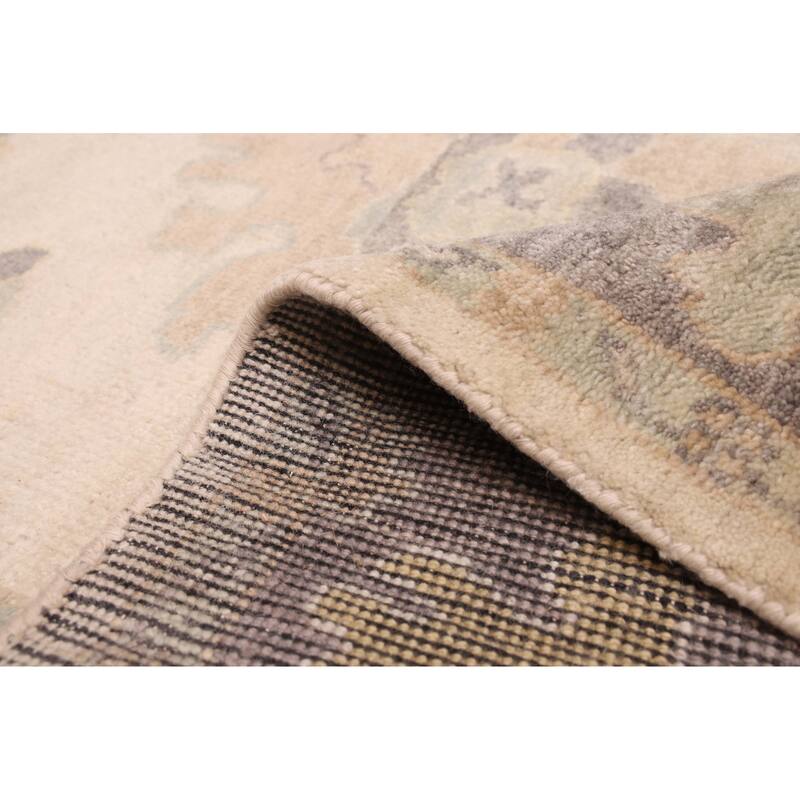 ECARPETGALLERY Hand-knotted Modern Oushak Ivory Wool Rug - 8'2 x 9'11