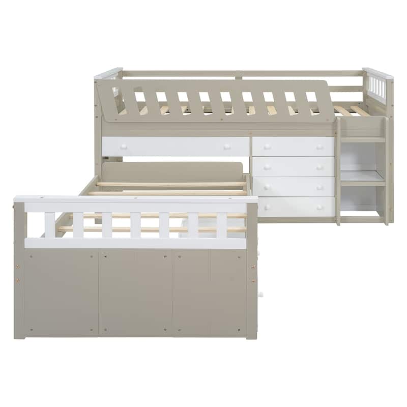 Space Saving Twin Loft and Twin Platform Bed