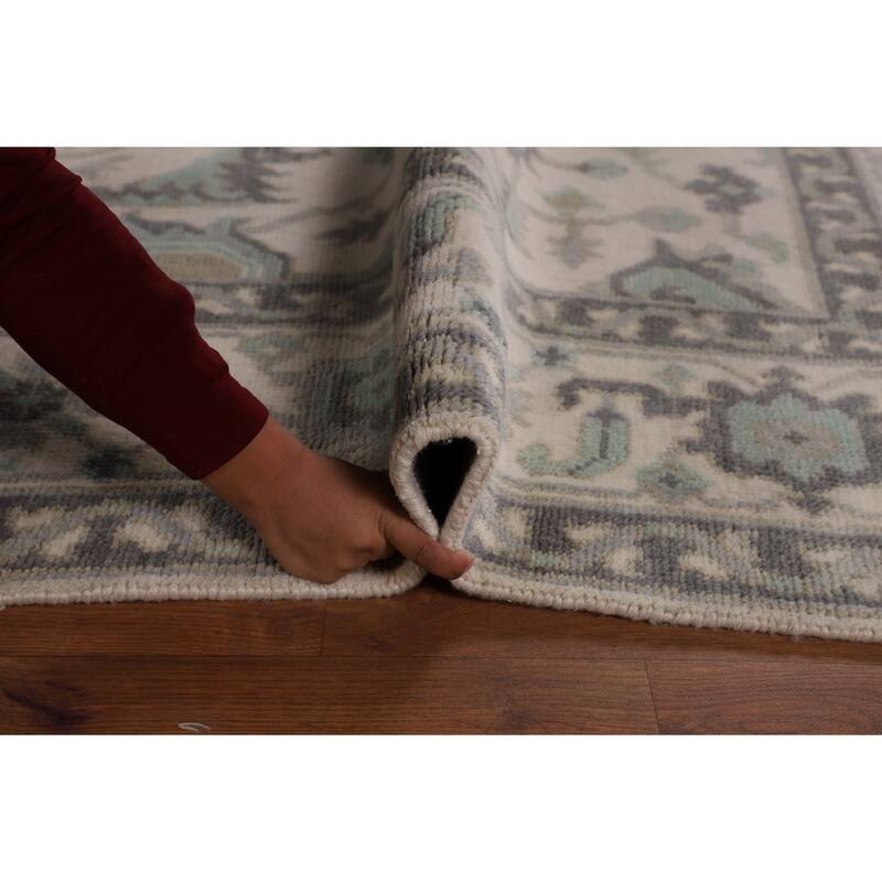 All-Over Floral Oushak Oriental Area Rug Handmade Wool Carpet - 7'11" x 10'0"