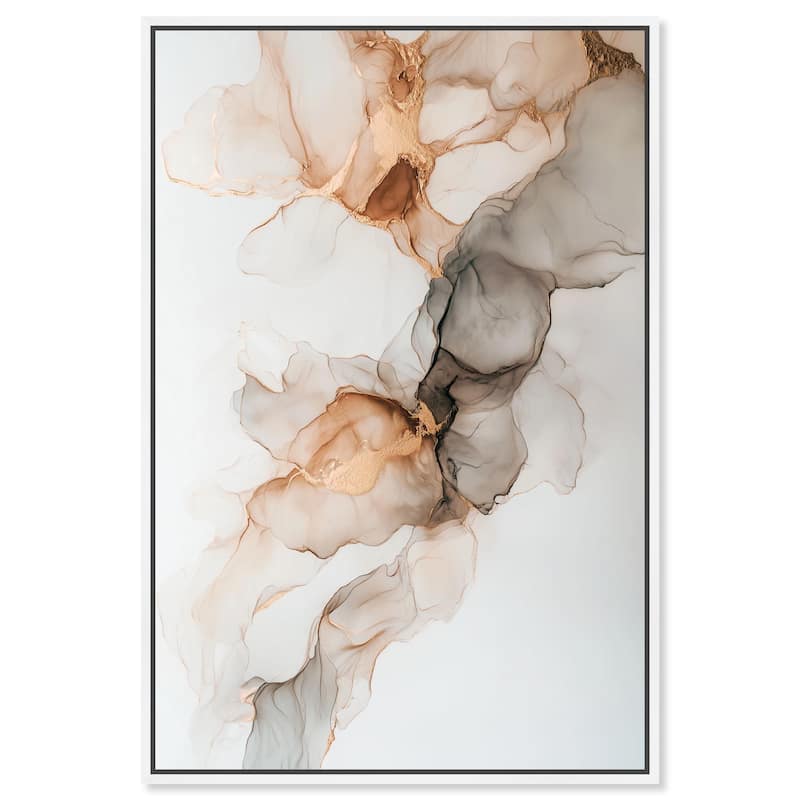 Smoky Gold Drift Canvas by Art Remedy - 24" x 36" - White