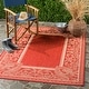 preview thumbnail 74 of 99, SAFAVIEH Courtyard Abaco Floral Border Indoor/ Outdoor Area Rug 2'7" x 5' - Red/Natural