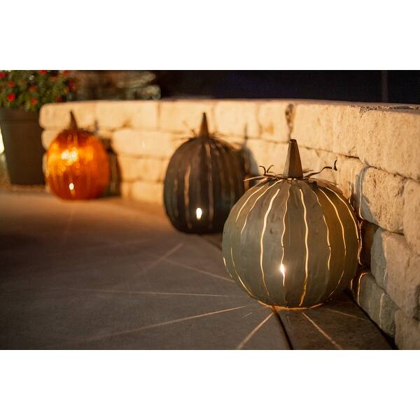 slide 2 of 23, Steel Autumn Pumpkin Luminary